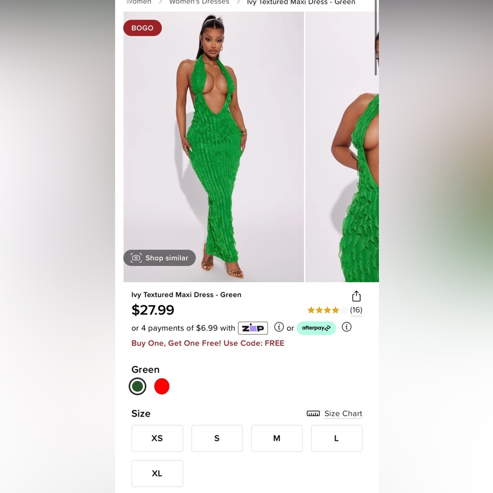 Ivy Textured Maxi Dress - Green